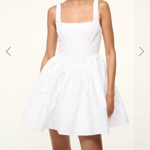 STAUD LANDSCAPE DRESS WHITE